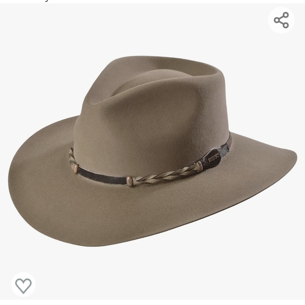 Stetson Men's 4X Drifter Buffalo Felt Pinch Front Cowboy Hat 7 1/8 NEW IN BOX